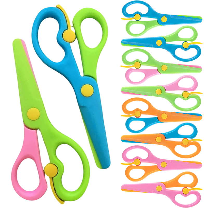Baby Food Scissors - Nożyczki plastikowe dwukolorowe łączenie ręcznie robione