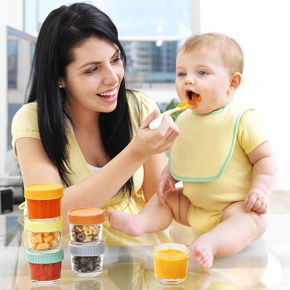 Baby Food Jars With Lids - 6 szt. Szklane słoiki na żywność