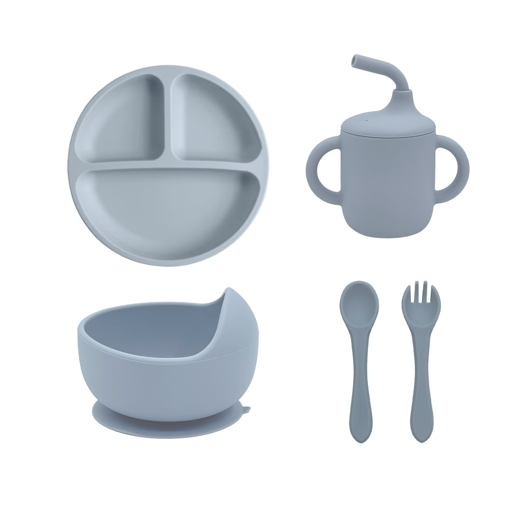Baby Food Menu - 5-częściowy silikonowy zestaw do karmienia niemowląt,