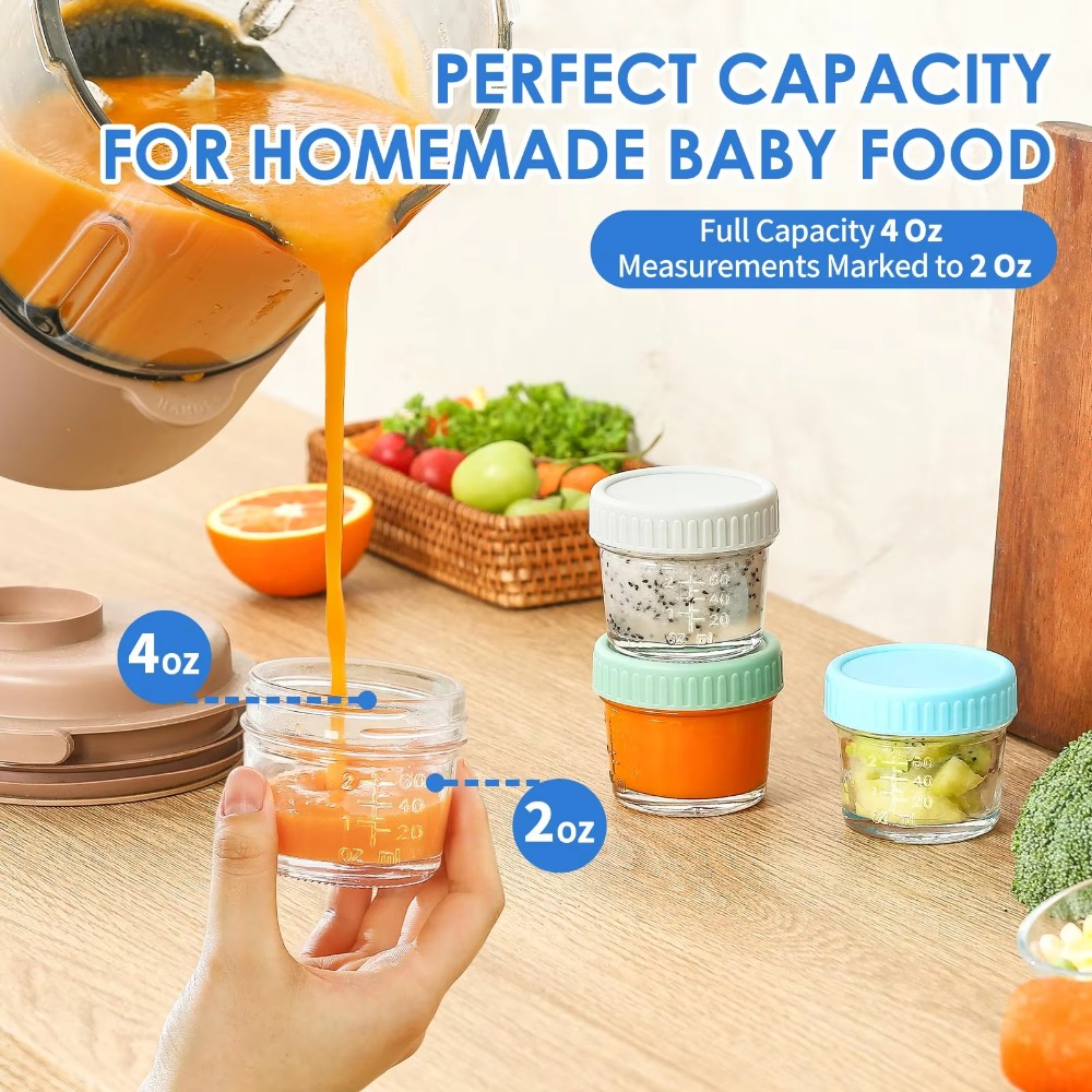 6 szt. Wielofunkcyjne szklane  – Baby Food Jars With Lids recenzja i cena